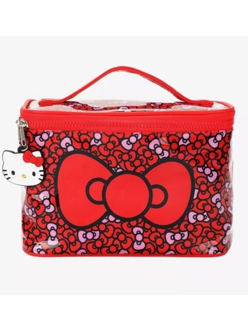 Hello Kitty Cosmetic Bag Toiletry Travel Pouch Makeup Case Charm New Bioworld